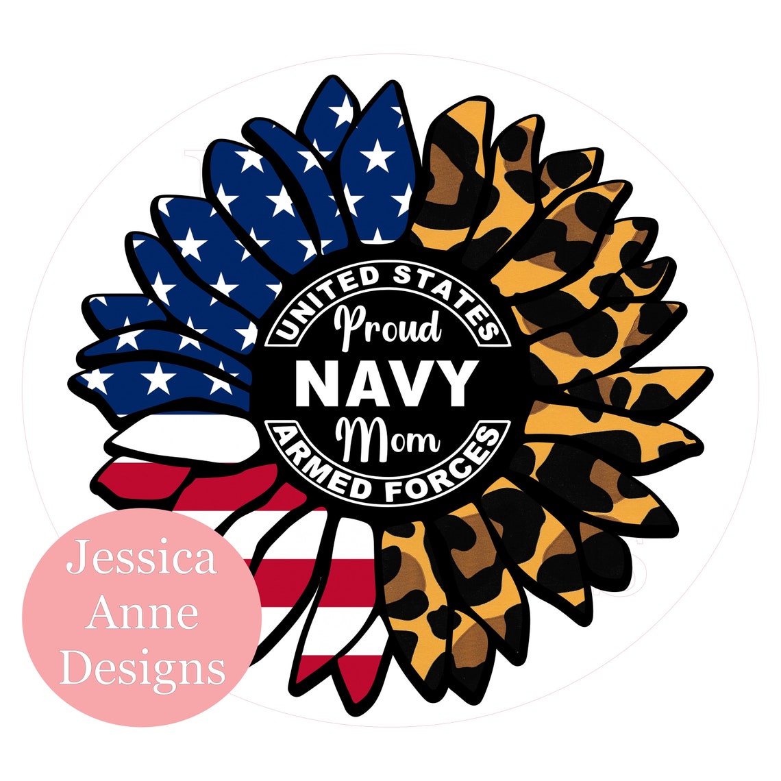Proud Navy Mom Sunflower PNG Sublimation Instant Digital - Etsy