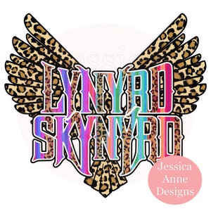 Rock n Roll/ eagle/ Lynyrd Skynyrd/ leopard/ serape/pink/teal/purple/ png sublimation instant digital design download