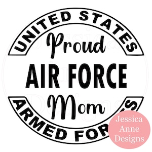 Proud Air Force Mom PNG sublimation instant digital design download