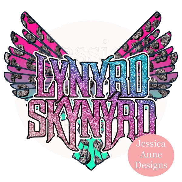 Rock n Roll/ eagle/ Lynyrd Skynyrd/ leopard/ rainbow/glitter/ pink/teal/purple/ png sublimation instant digital design download