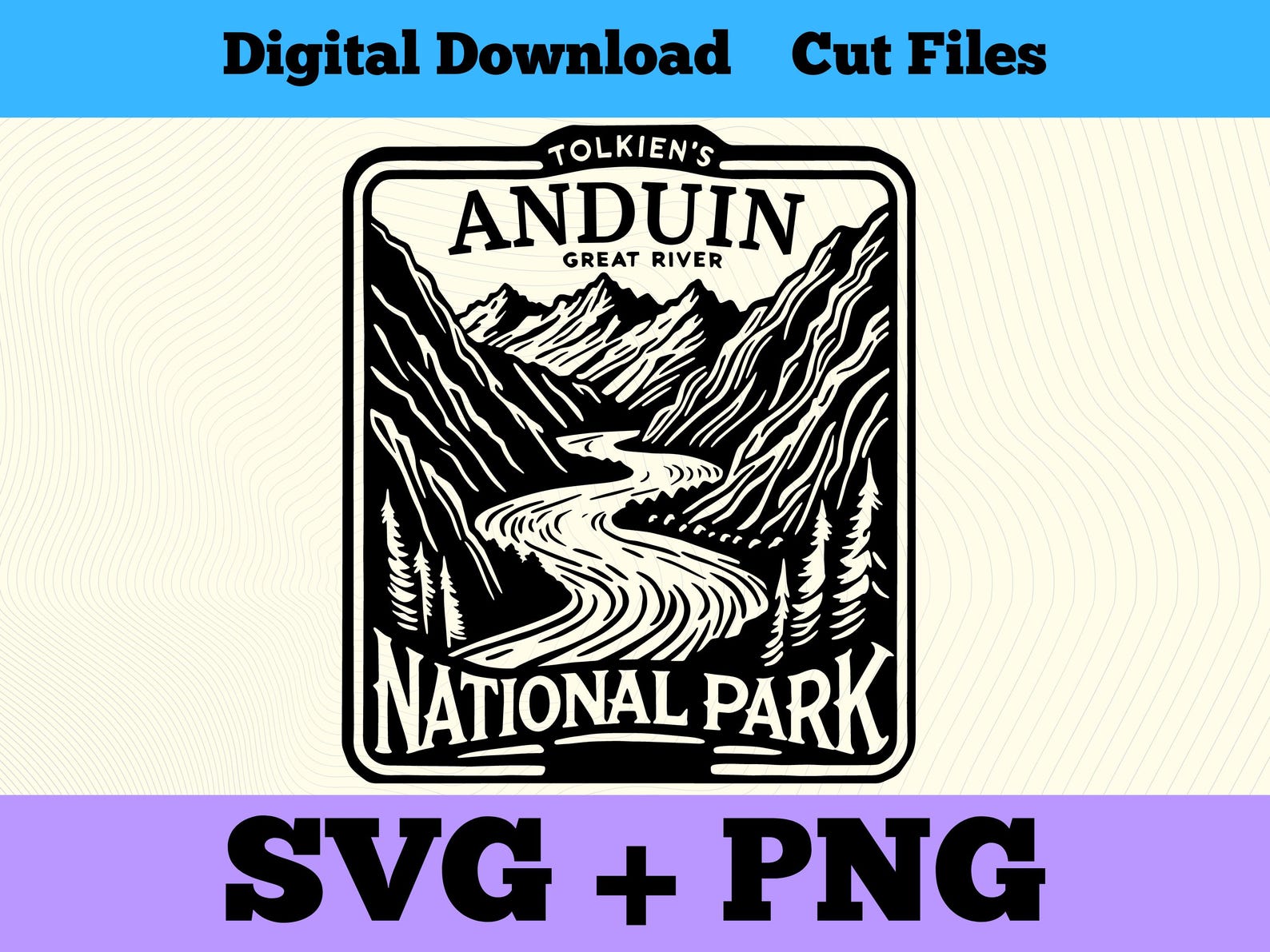 Anduin River National Park Middle Earth SVG PNG, Cut File Decal - Etsy