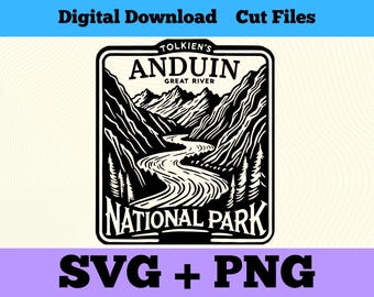 Anduin River National Park Middle Earth SVG PNG, Cut File Decal