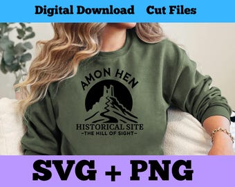 Middle Earth Amon Hen Historical Site SVG PNG, Cut File Decal