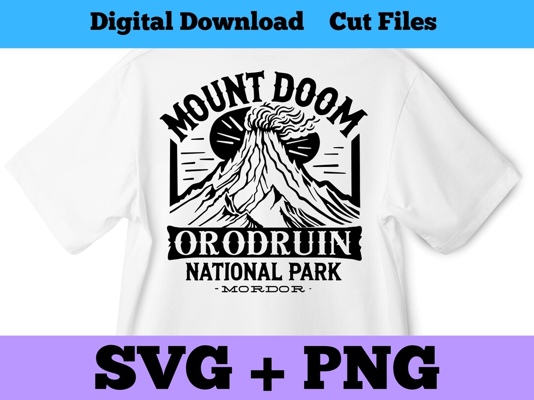 Mount Doom National Park Middle Earth SVG PNG, Cut File Decal - Etsy