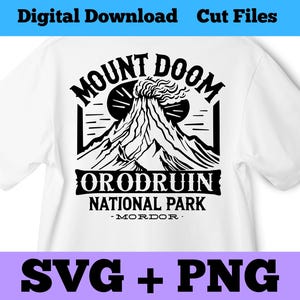 Mount Doom National Park Middle Earth SVG PNG, Cut File Decal