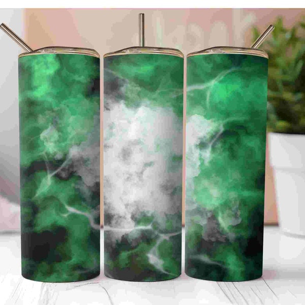 Green Smoke Tumbler PNG Add your text or design. Skinny Tumbler PNG for Sublimation