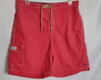 Polo Ralph Lauren Mesh Lined Drawstring Swim Trunks Pony Red Size XL