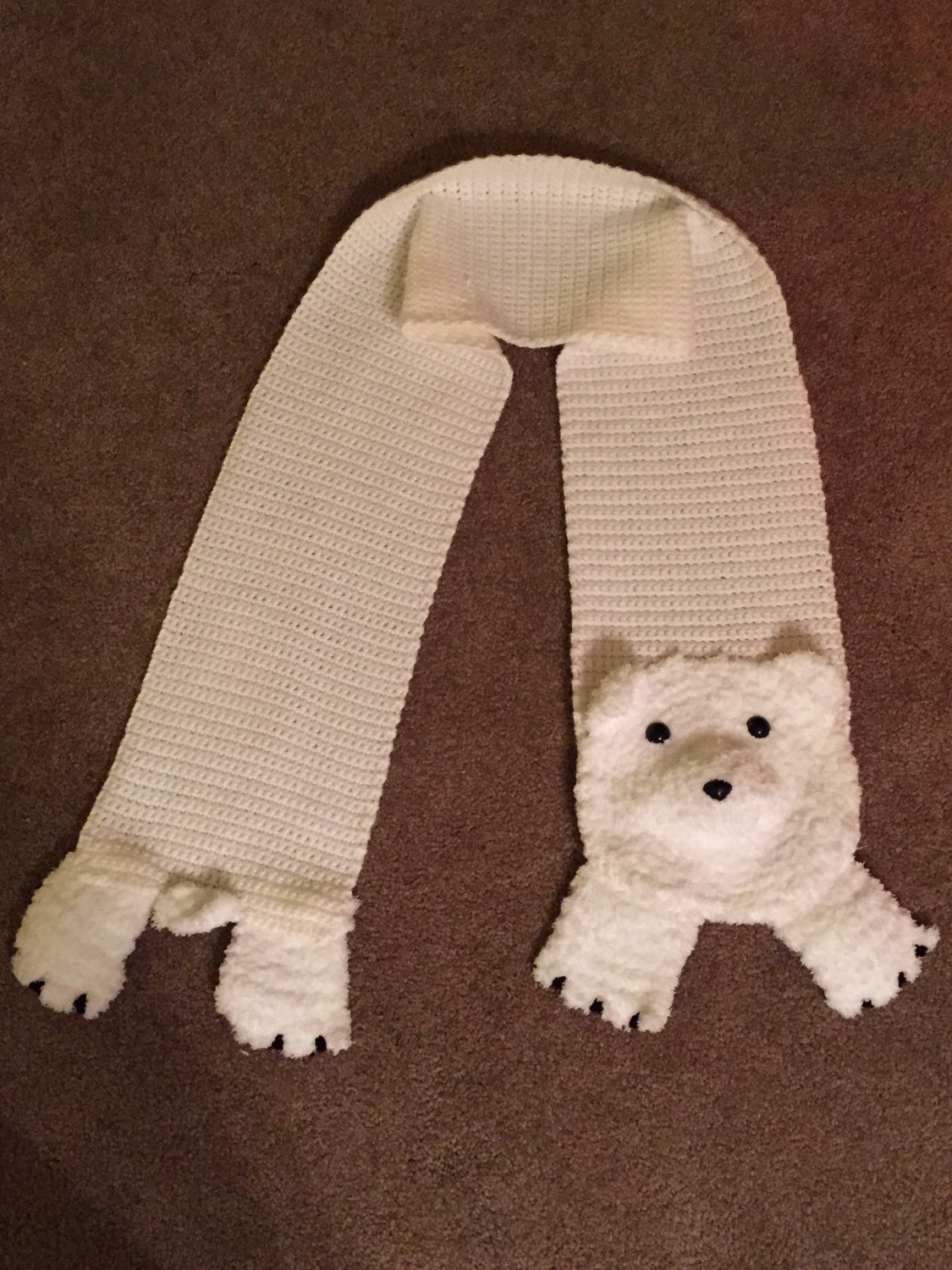 Polar bear scarf custom order  etsy