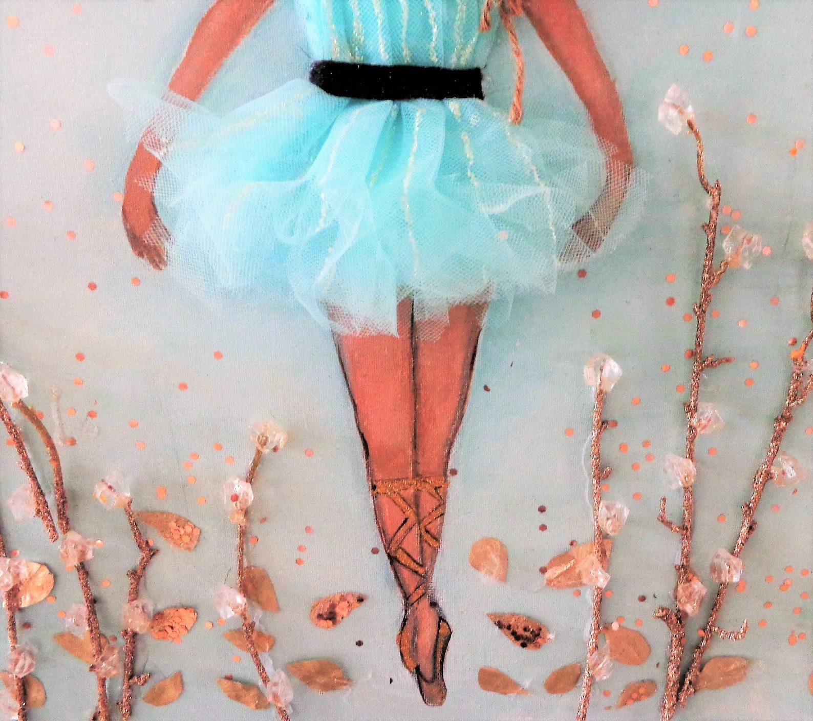 ballerina art ballet dancer canvas wrap blue dance decor girls room fine art print