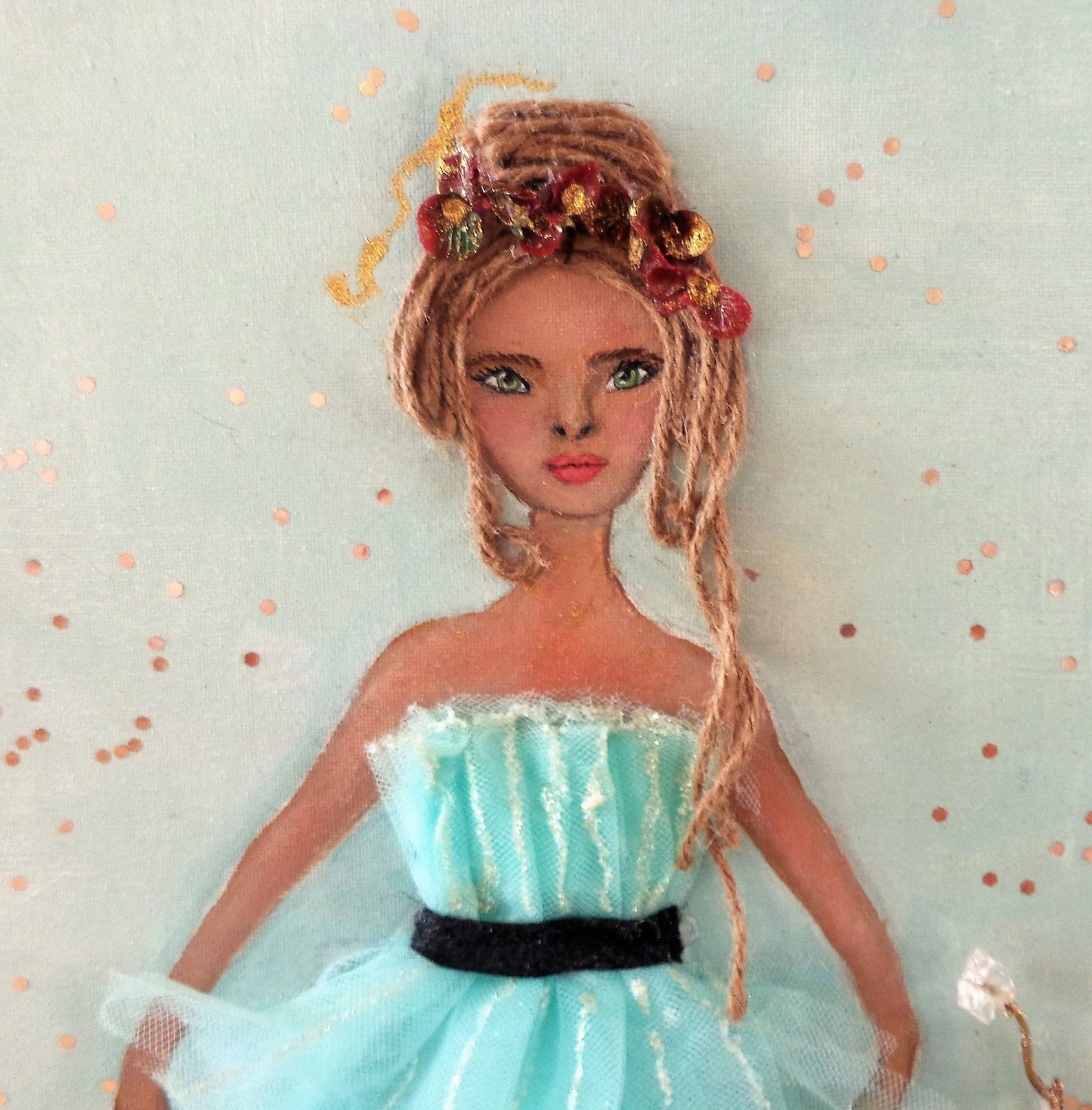 ballerina art ballet dancer canvas wrap blue dance decor girls room fine art print