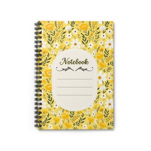 Floral Spiral Notebook | Journal Notebook Spiral | Lined Spiral Notebook | Journal Spiral Notebook | 6x8 Spiral Notebook -Rule Lined