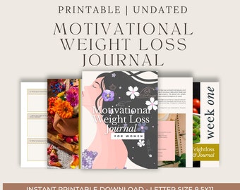 Motivational Weight Loss Journal 2024 | Fitness Planner (Digital Download)