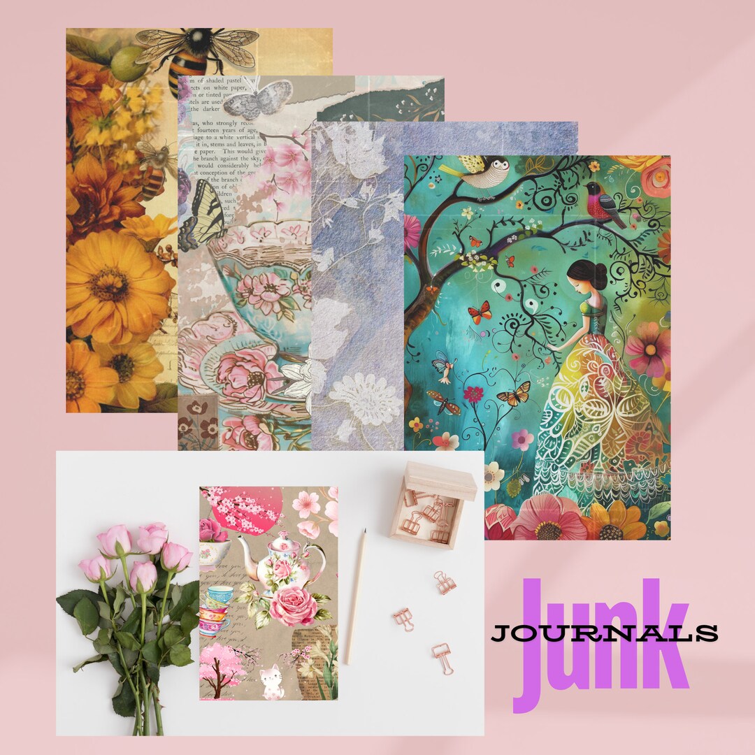 Match Junk Mix and Match Vintage Floral Junk Journal | Printable Junk Journal ...