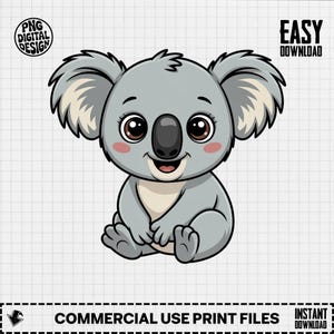 Baby Koala Clipart, Cute Baby Animal Clipart, Baby Nursery Clipart, Australian Animals, Baby Shower Clipart, Koala Png