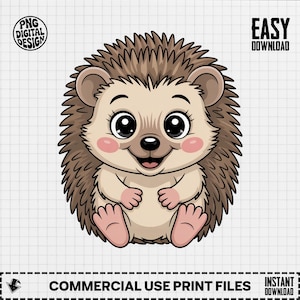 Baby Hedgehog Clipart, Cute Animal Clipart, Baby Nursery Clipart, Woodland Animals, Baby Shower Clipart, Hedgehog Png Digital
