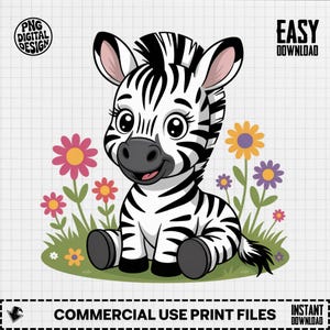 Baby Zebra Clipart, Cute Animal Clipart, Baby Nursery Clipart, Jungle Safari Clipart, Baby Shower Clipart, Zebra Png