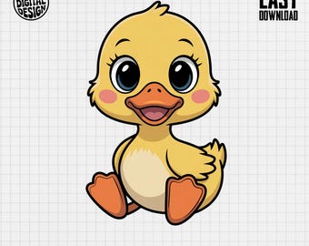 Baby Duck Clipart, Cute Baby Animal Clipart, Baby Nursery Clipart, Baby Shower Clipart, Duck Png, Spring Clipart