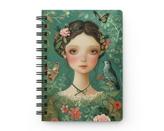 Blumen Lady Notizbuch | Vintage Schreibheft