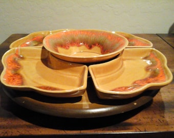 Lazy Susan Vintage California Pottery Deforest of California USA
