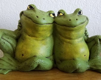 Ceramic Large 2 Frogs together with attitude (#1206)