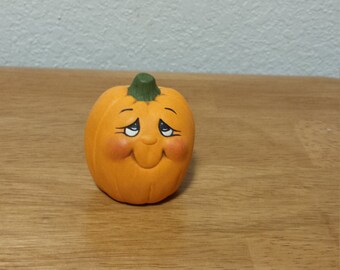 Ceramic Small Pumpkin Noggin with smile (#1371)