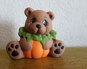 Ceramic Pumpkin Belly Bear (#193A)