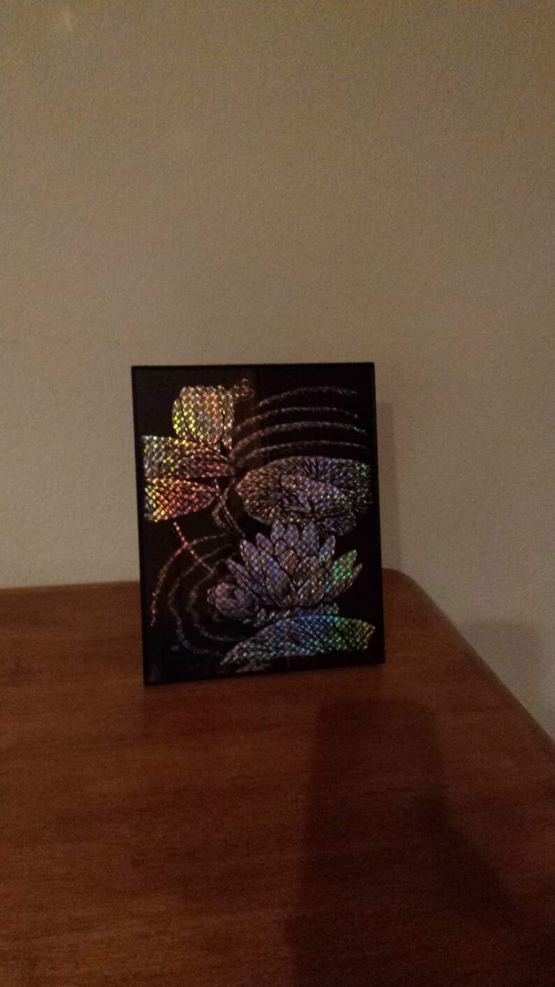 Frog on Lily Pad 8 x 0 Holographic Foil Art 140 image 2