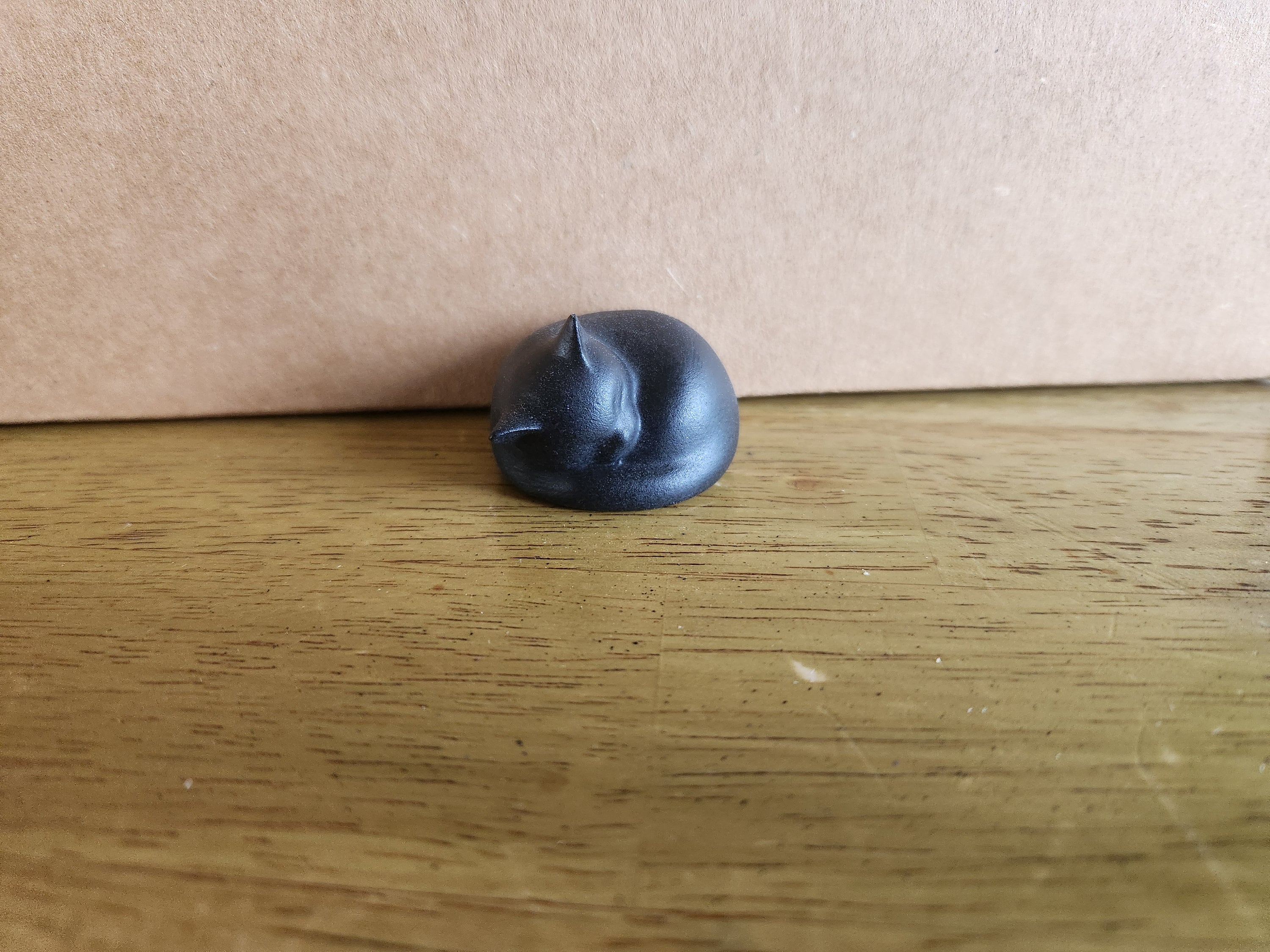 Ceramic Black Cat curled Up for a Nap (#1291)