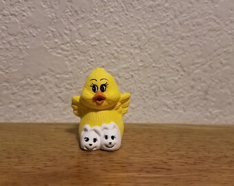 Ceramic Tiny Chick with Bunny slippers (#1194)