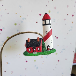 Ceramic Red and White Lighthouse Magnet(#1363)