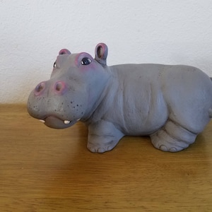 Ceramic Large Hippopotamus - Mama Hippo for Baby Hippo (#1024)