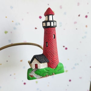 Ceramic Red Lighthouse Magnet(#233)
