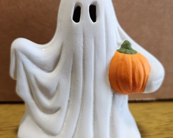Ceramic Small Ghost with pumpkin (#1375)