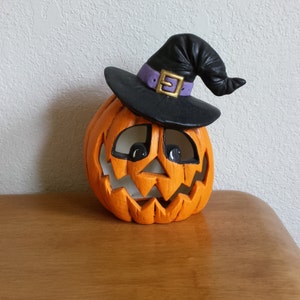 Ceramic Pumpkin with Witch Hat (#176)