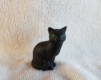 Ceramic Black Cat Sitting (#261)