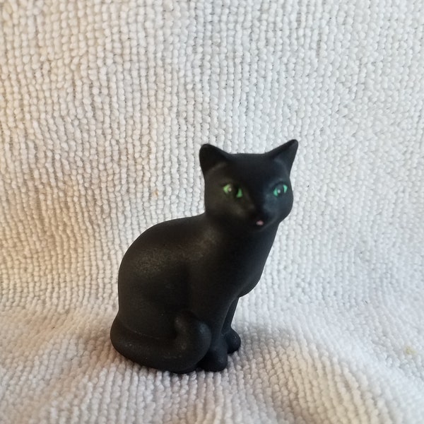 Ceramic Black Cat Sitting (#261)