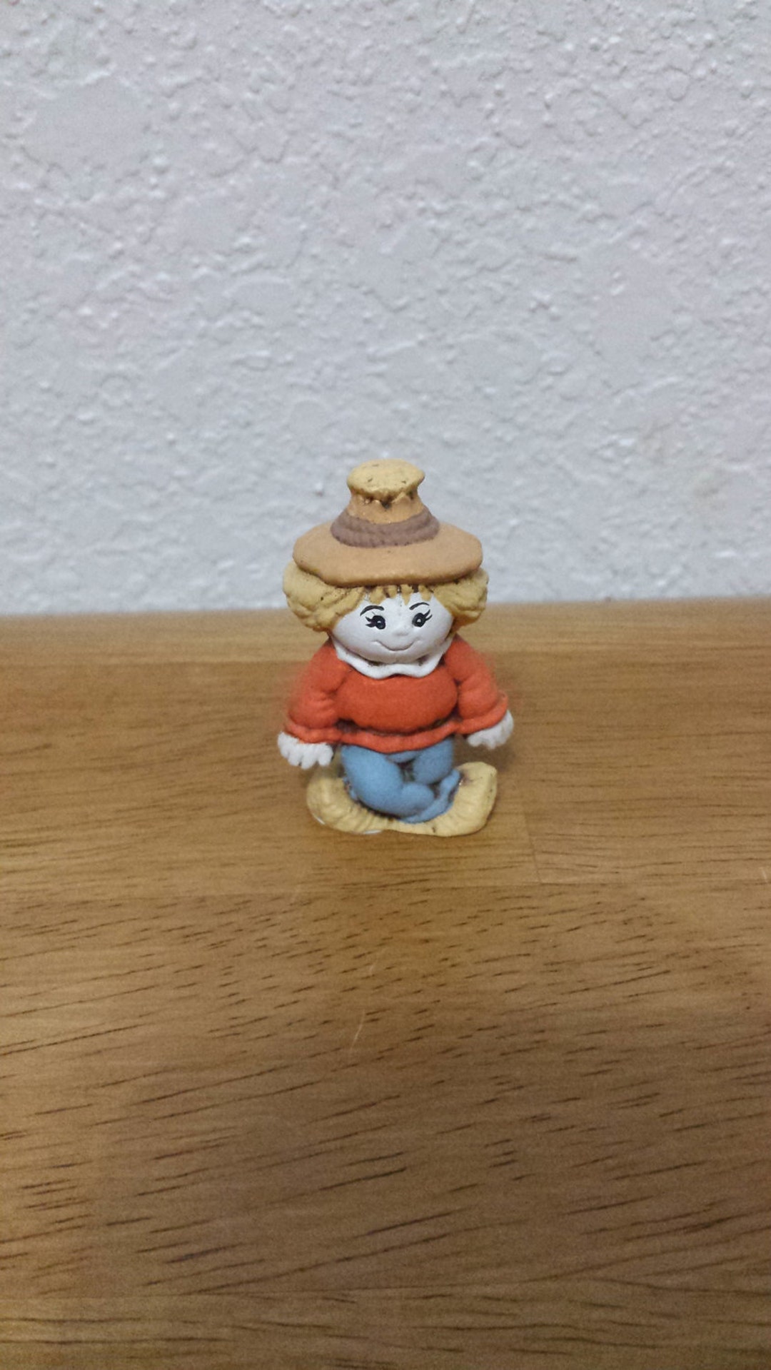 Ceramic Tiny Scarecrow With Burnt Orange Shirt 232C - Etsy