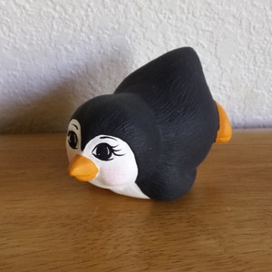 Ceramic Chubby Penguin Laying on Belly (#47E)