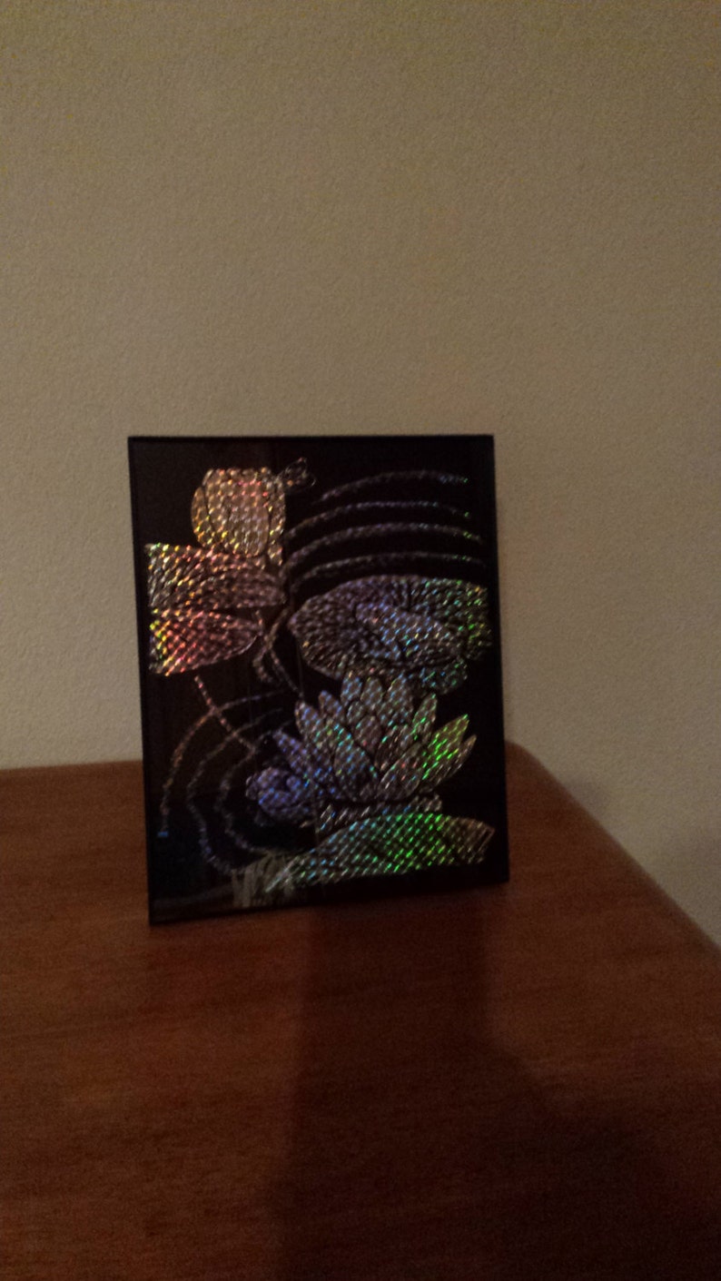 Frog on Lily Pad 8 x 0 Holographic Foil Art 140 image 1