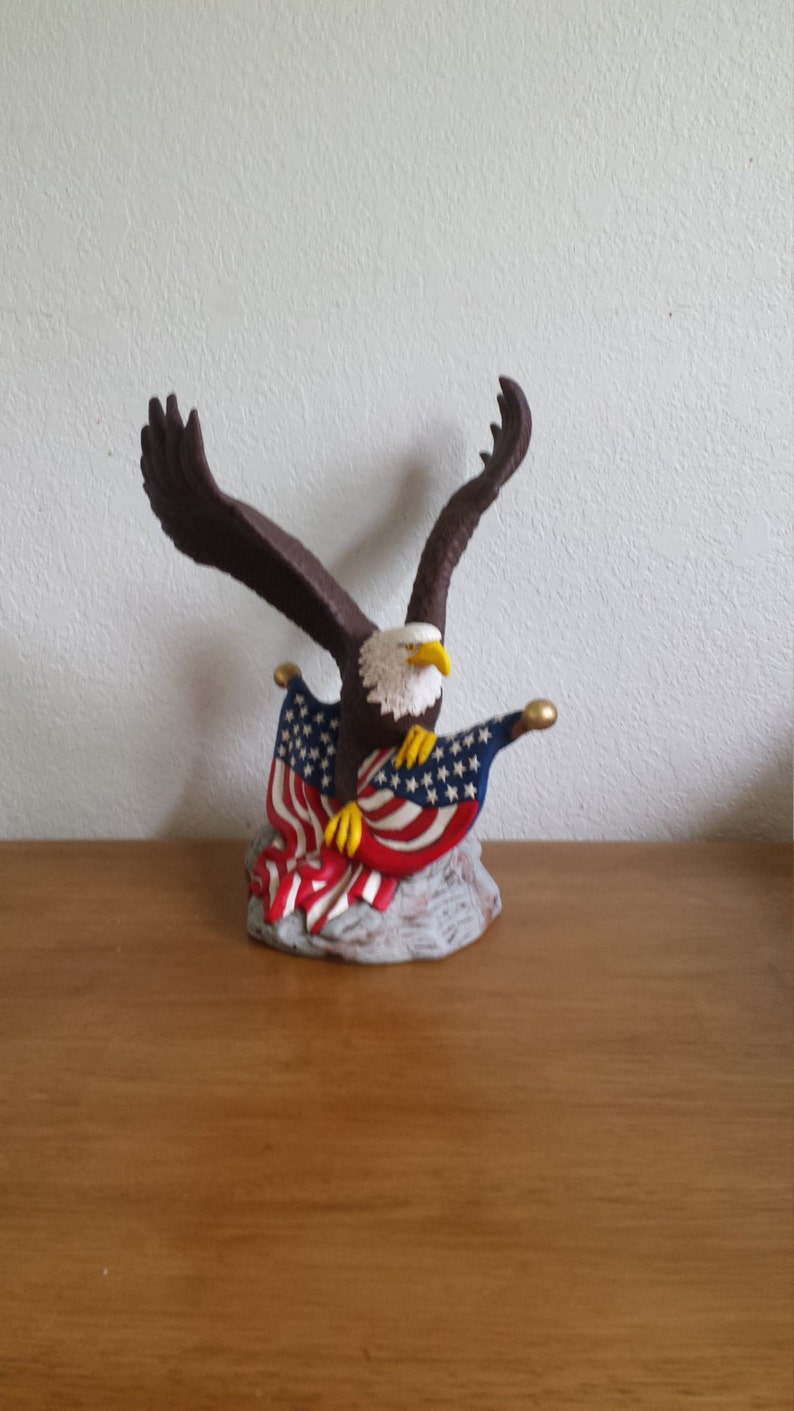 Ceramic Eagle with US Flags 365 | Etsy