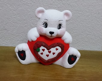 Heart Belly White Bear Sitting (#29)