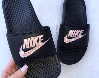 nike slides burgundy and gold