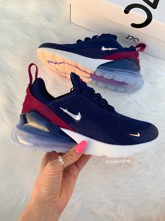 Swarovski Nike Air Max 270 Schuhe Blinged Out mit Swarovski Kristalle Bling Nike Schuhe Denim Swarovski Nike Air Max 270 Schuhe Blinged Out mit Swarovski Kristalle Bling Nike Schuhe Denim