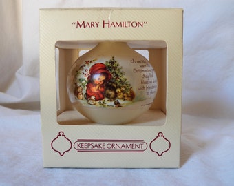 Vintage 1983 Hallmark "Mary Hamilton" Adorno de cristal - QX2137