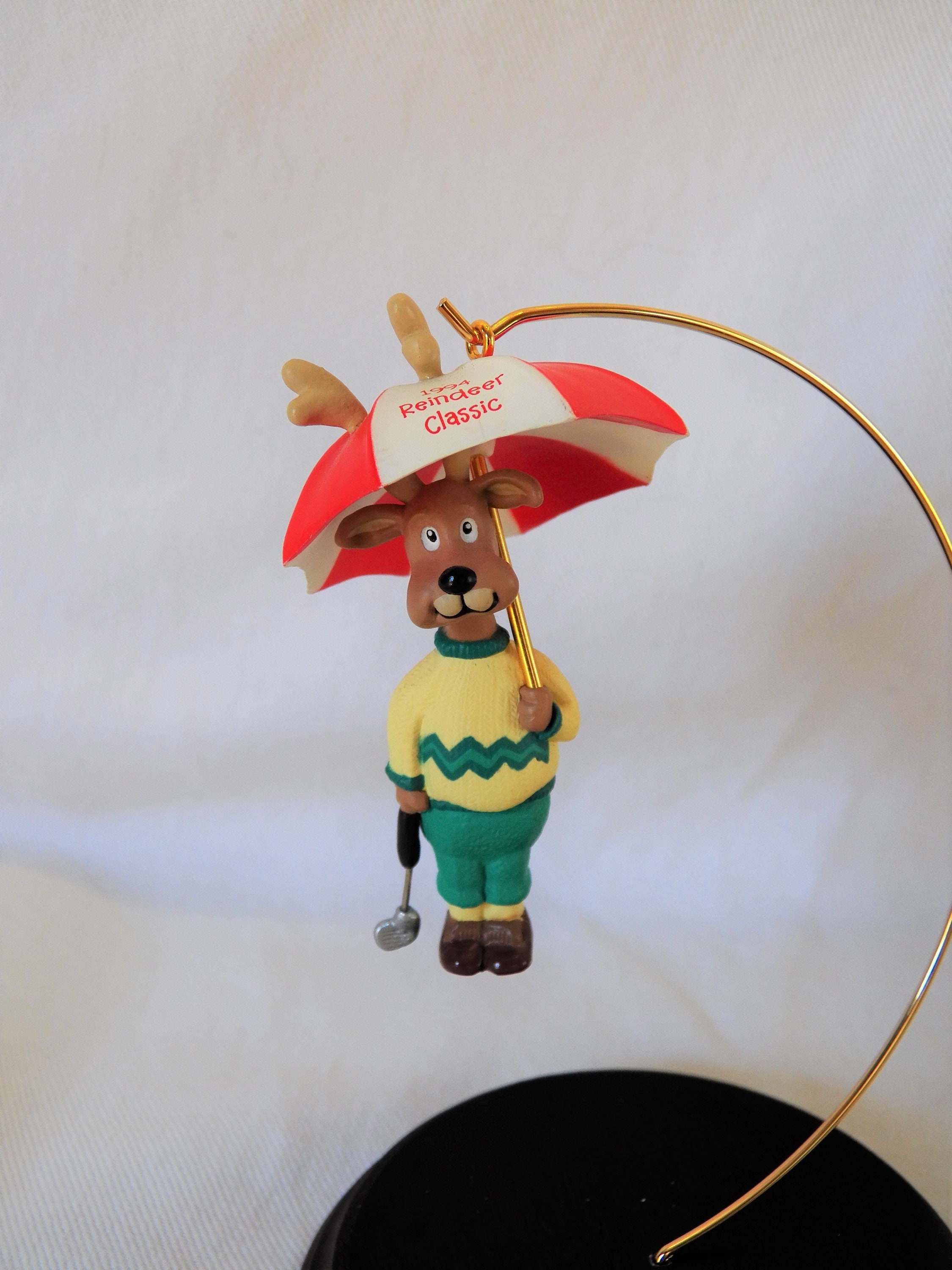 Hallmark Keepsake Ornament 1994 - Renna Pro Con Ombrello E Mazze Da Golf - QX5926