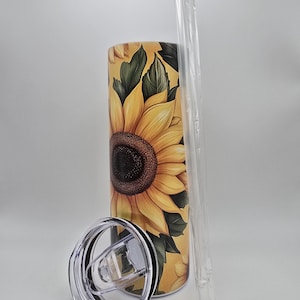 Sunflower Tumbler, Summer Tumbler, Custom Tumbler, Sublimated Tumbler, Summer Flower Tumbler, Sunflowers, 20 oz Tumbler