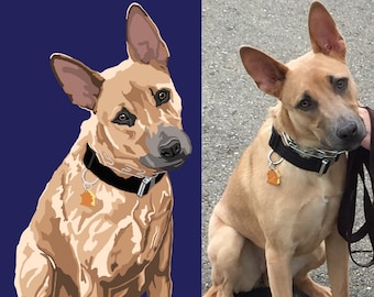 custom digital pet portrait: dog portrait | cat portrait | pet drawing | dog drawing | cat drawing | digital art