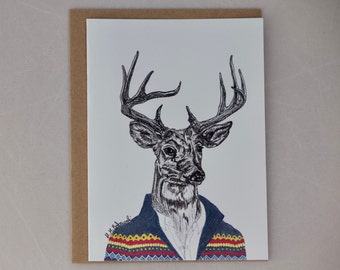 greeting card: dapper deer | Father's day | just because | everyday card | grandparent card | love | anniversary | boyfriend | valentine