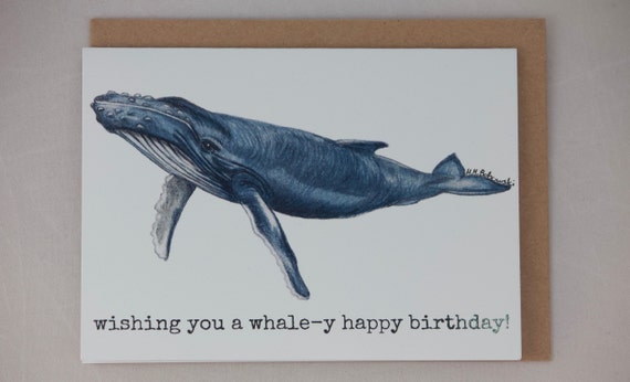 Greeting Card: Birthday Whale Wishing You a Whaley Happy