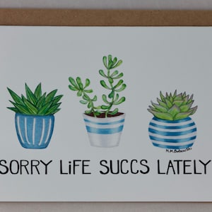 greeting card: sorry life sucks life sucks blank card thinking of you i'm here for you encouragement image 1